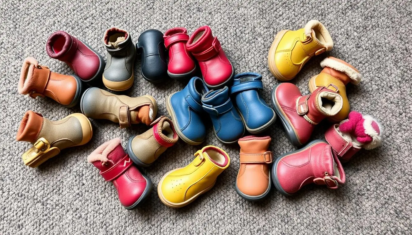 bunch of dog shoes and boots