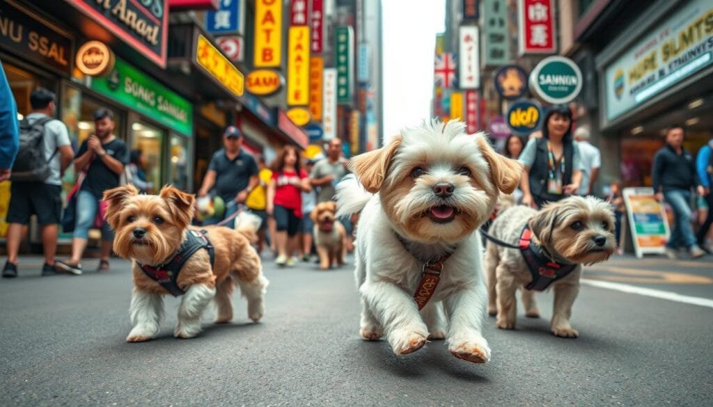 small dog breeds in busy areas