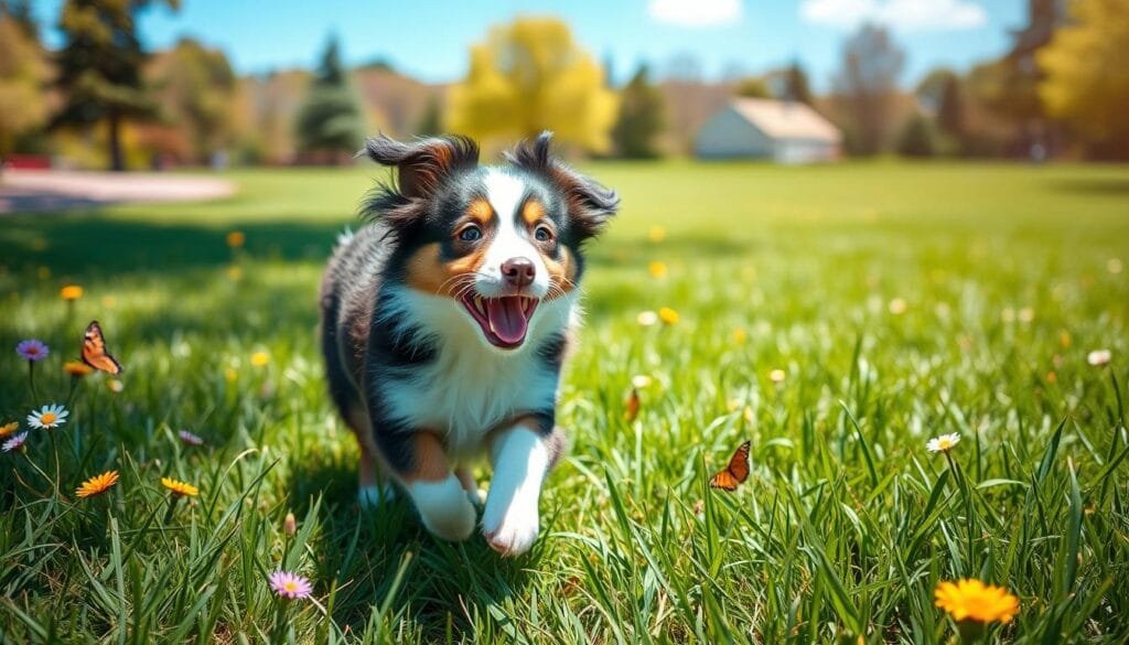 small dog exercising