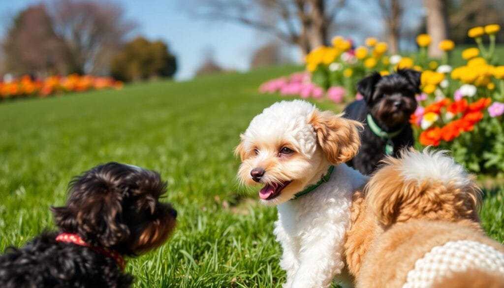 teacup dog socializing