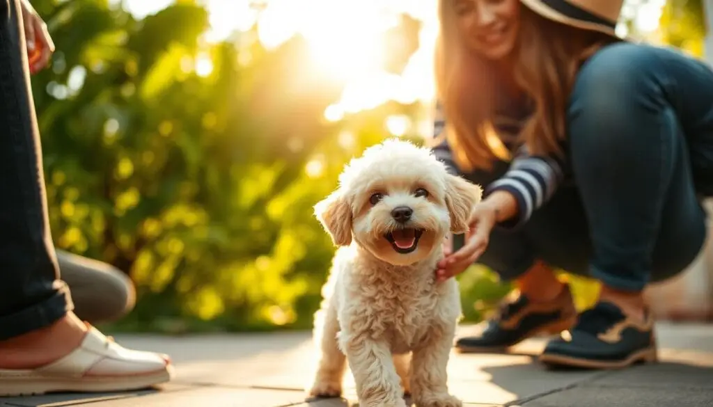 Small dog enjoying positive socialization experiences